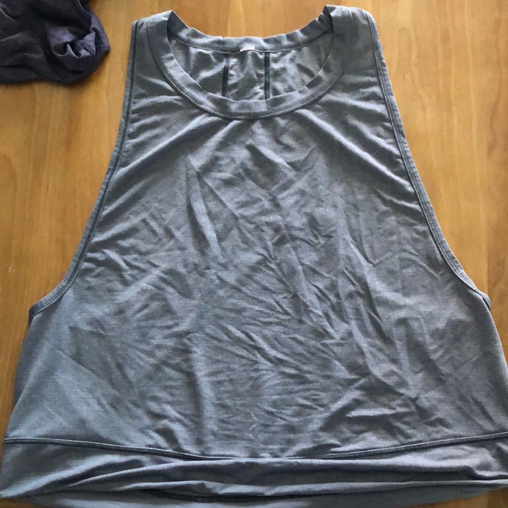 Blue chambray colored lulu tank